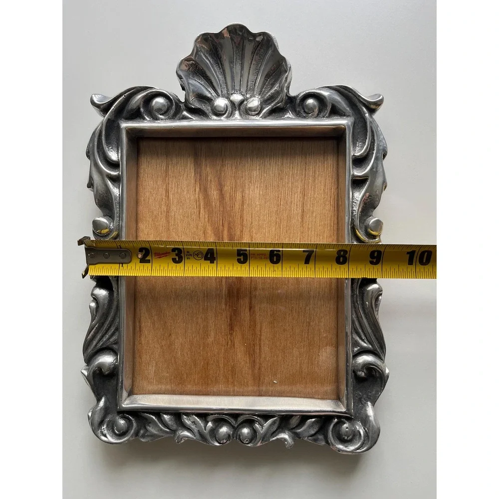 Holland Boone Polished Pewter Picture Frame, HEAVY, Rococo/Baroque style